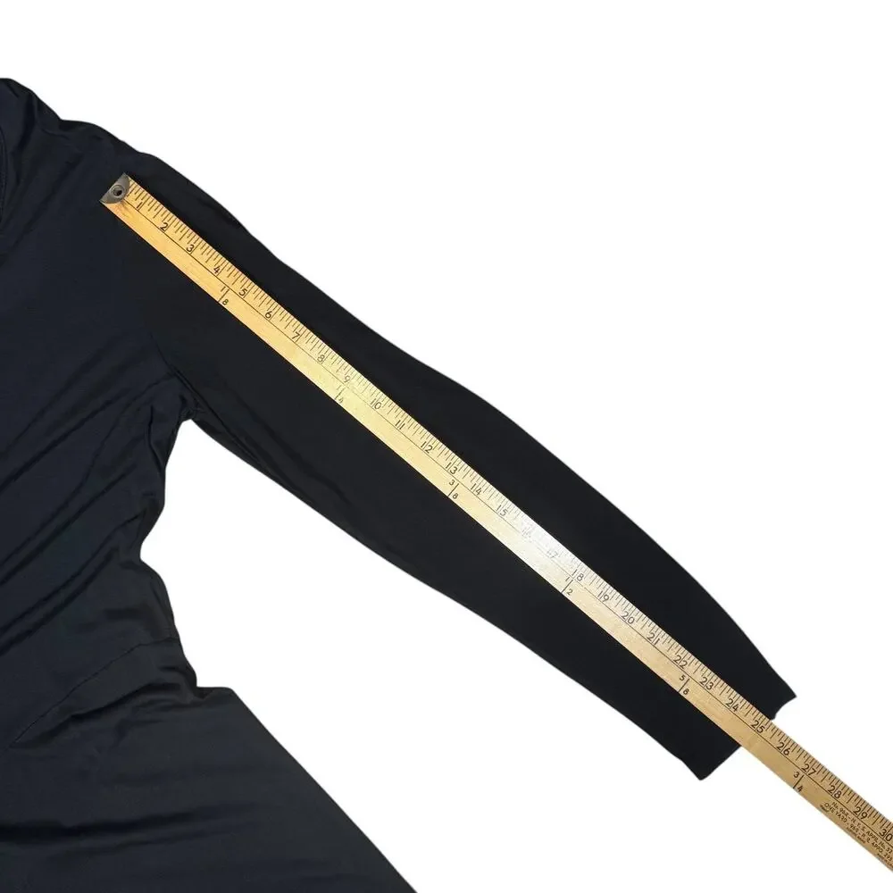 Pure DKNY NWT Womens Large Black Asymmetrical Tunic Top Long Sleeve Draped